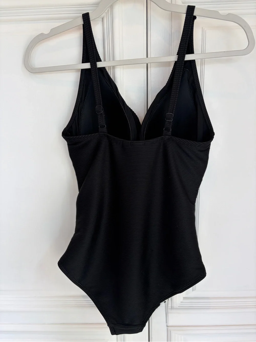 Black One-Piece Ribbed Swimsuit - Picture 3 of 3